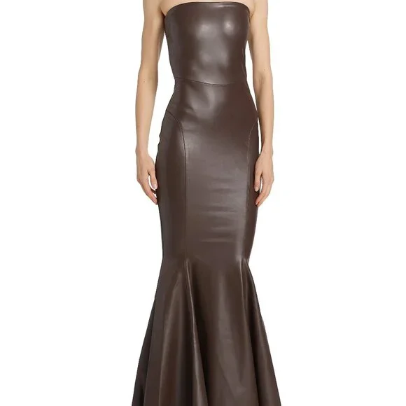 Norma Kamali Chocolate Fishtail Gown - Picture 3 of 6